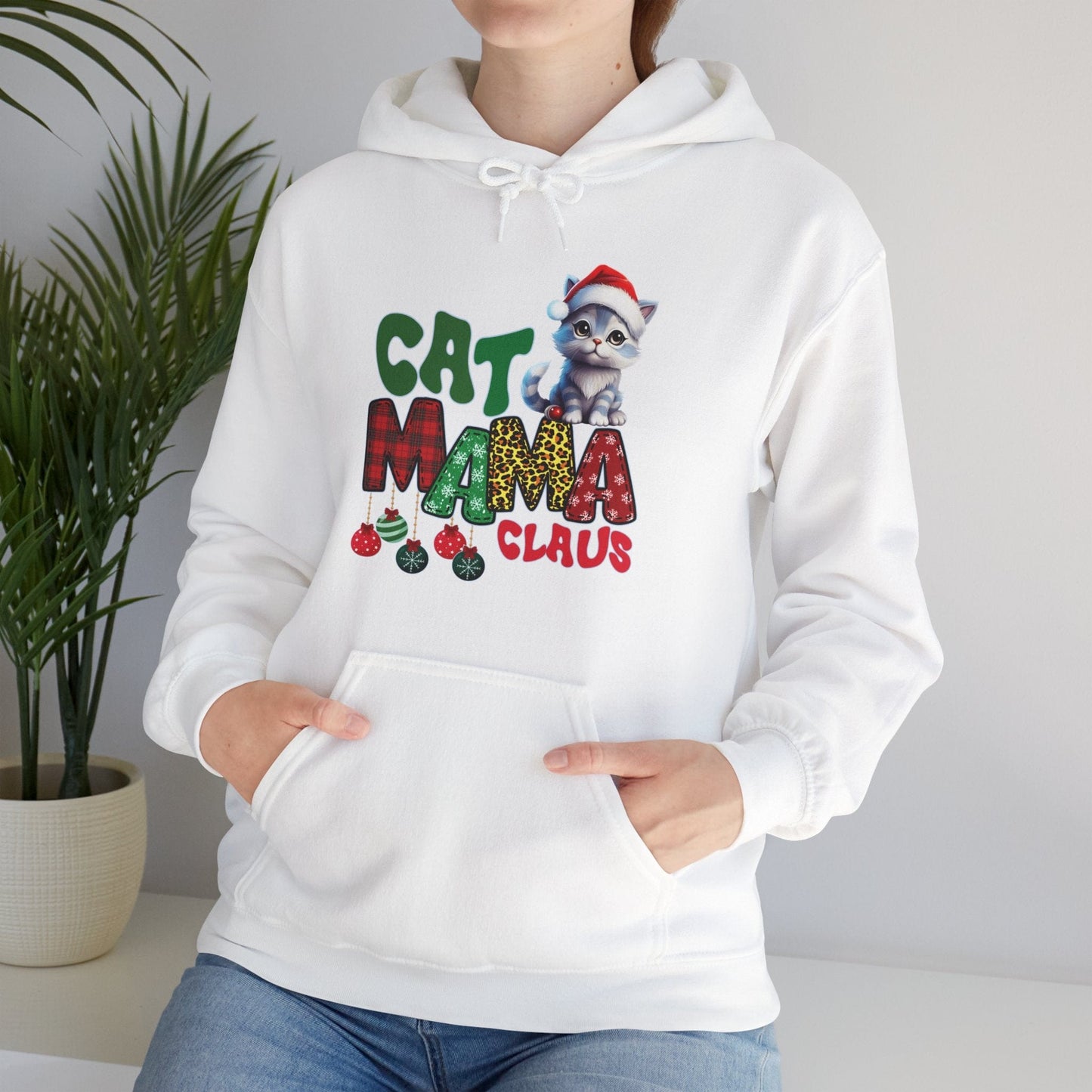 Cute Cat Mama Claus Hoodie Hoodie