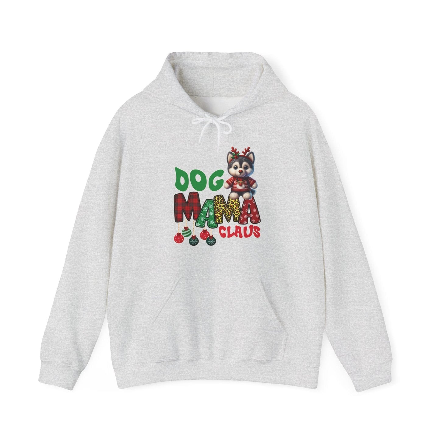 Husky Mama Claus Hoodie Hoodie Ash / S