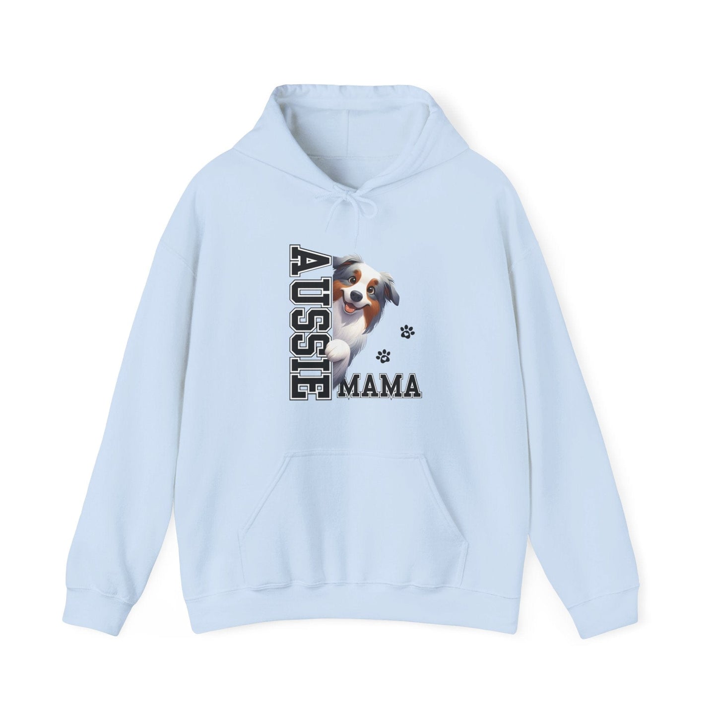 Australian Shepherd Mama Hooded Sweatshirt Hoodie Light Blue / S