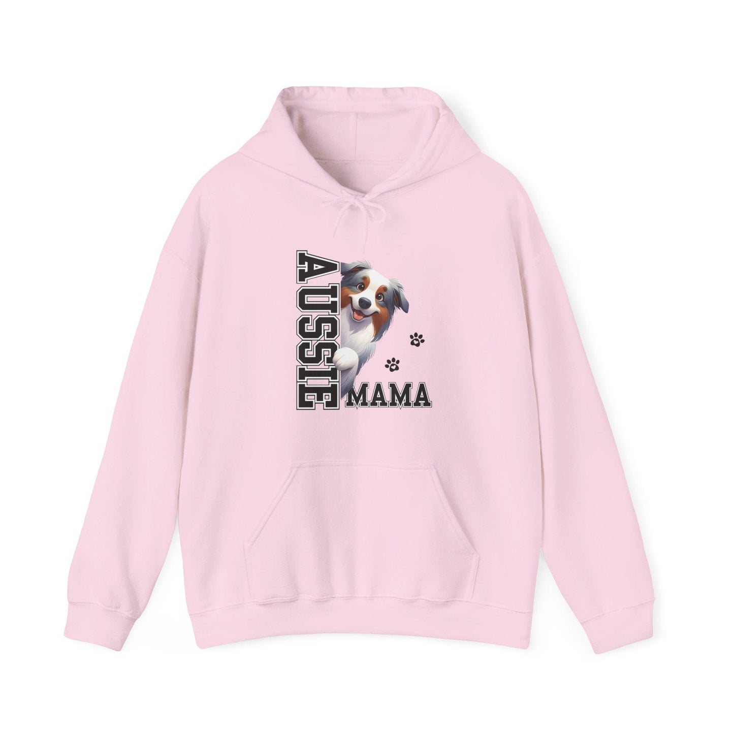 Australian Shepherd Mama Hooded Sweatshirt Hoodie Light Pink / S