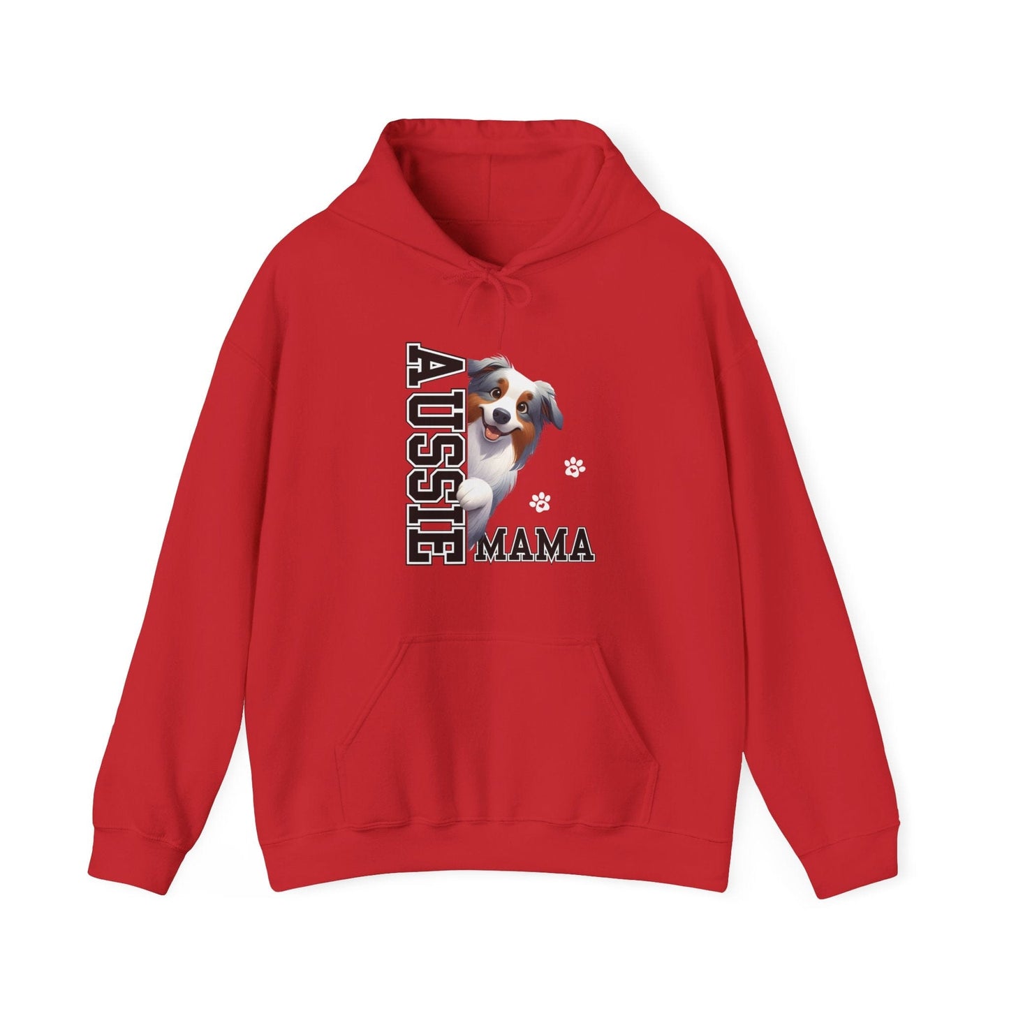 Australian Shepherd Mama Hooded Sweatshirt Hoodie Red / S