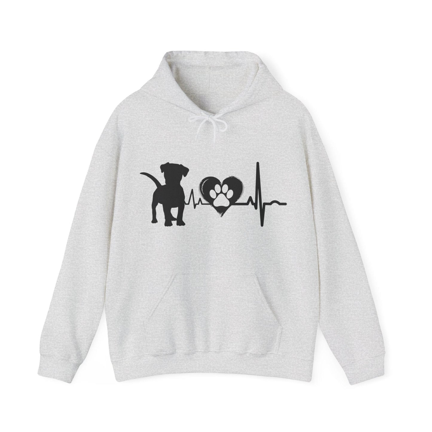 Beagle Love Outline Graphic Hoodie Hoodie Ash / S