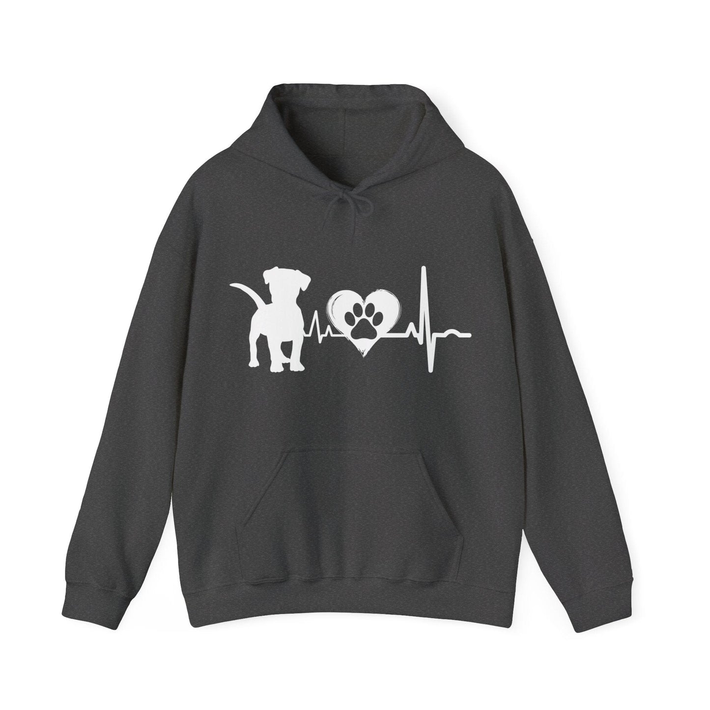 Beagle Love Outline Graphic Hoodie Hoodie Dark Heather / S