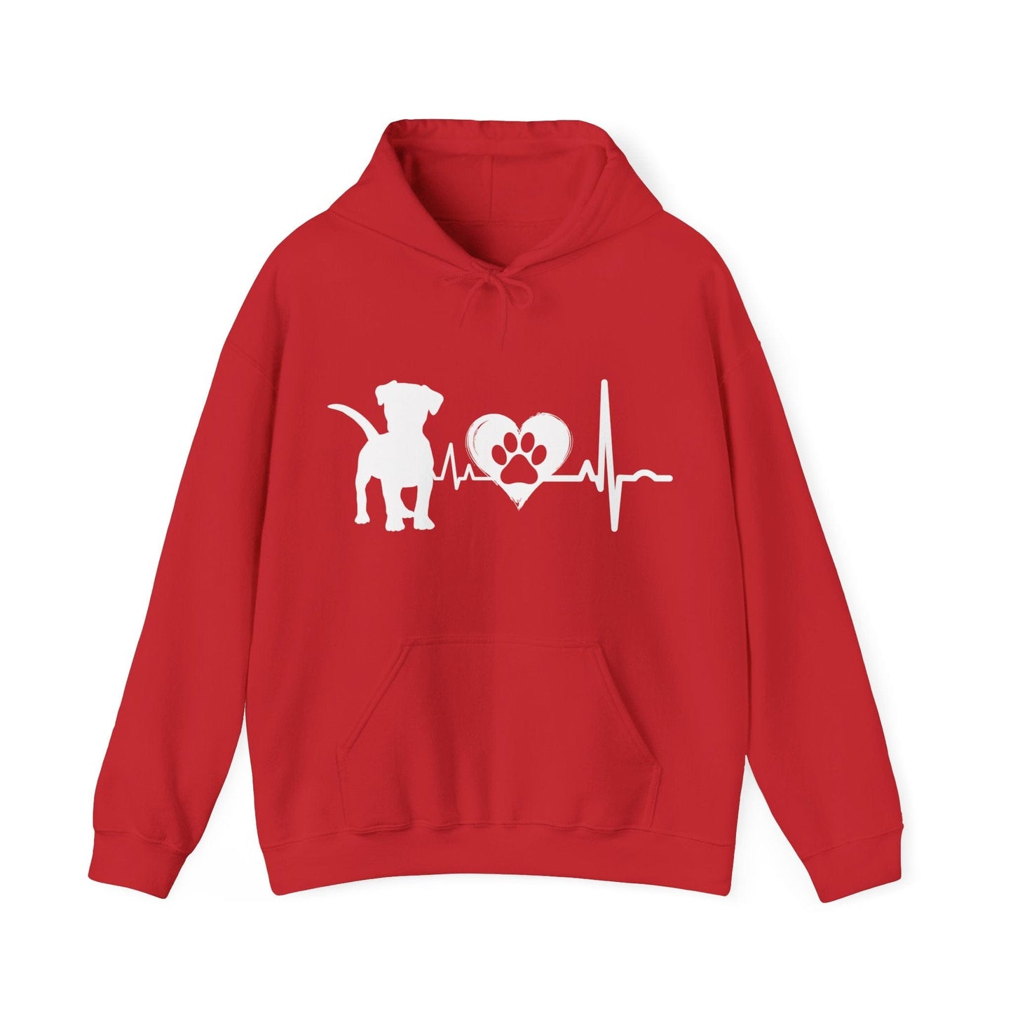 Beagle Love Outline Graphic Hoodie Hoodie Red / S