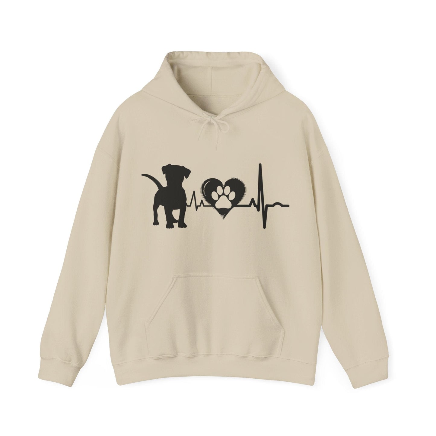 Beagle Love Outline Graphic Hoodie Hoodie Sand / S