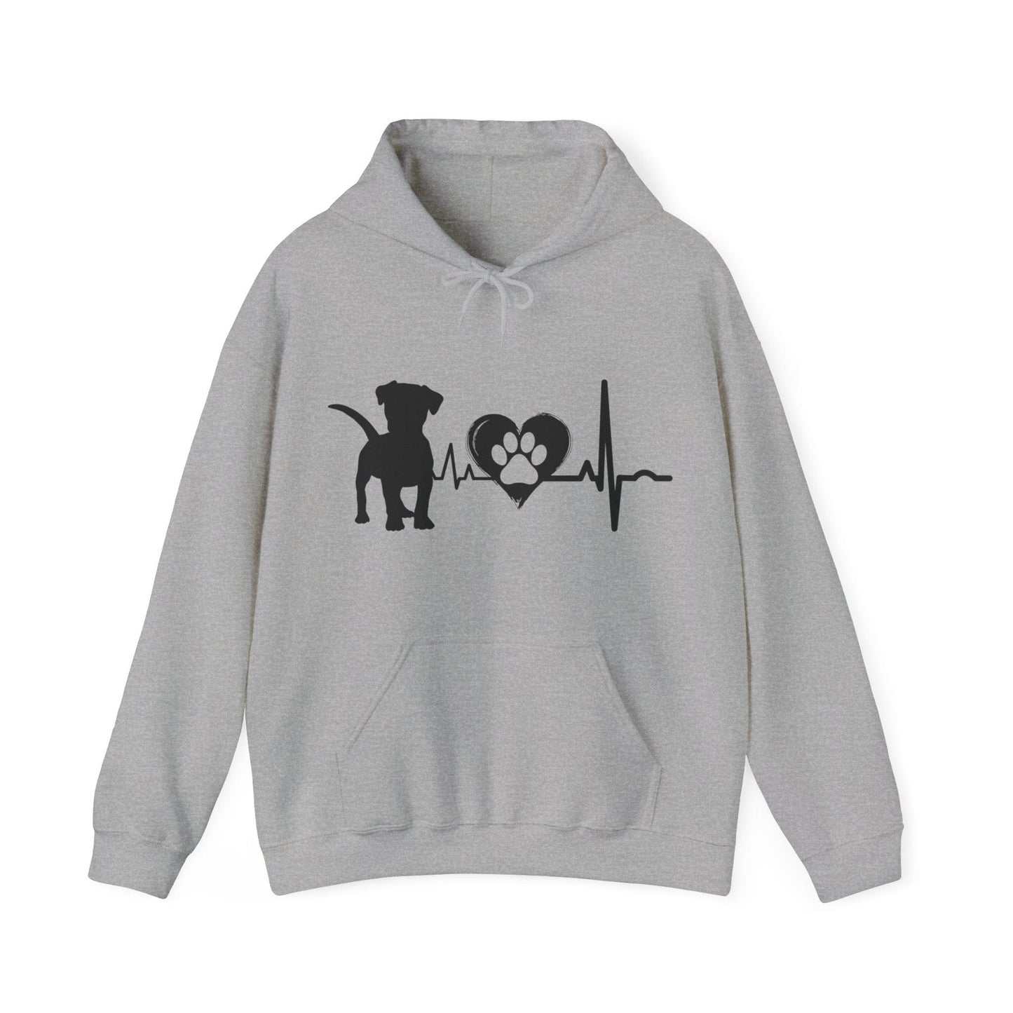 Beagle Love Outline Graphic Hoodie Hoodie Sport Grey / S