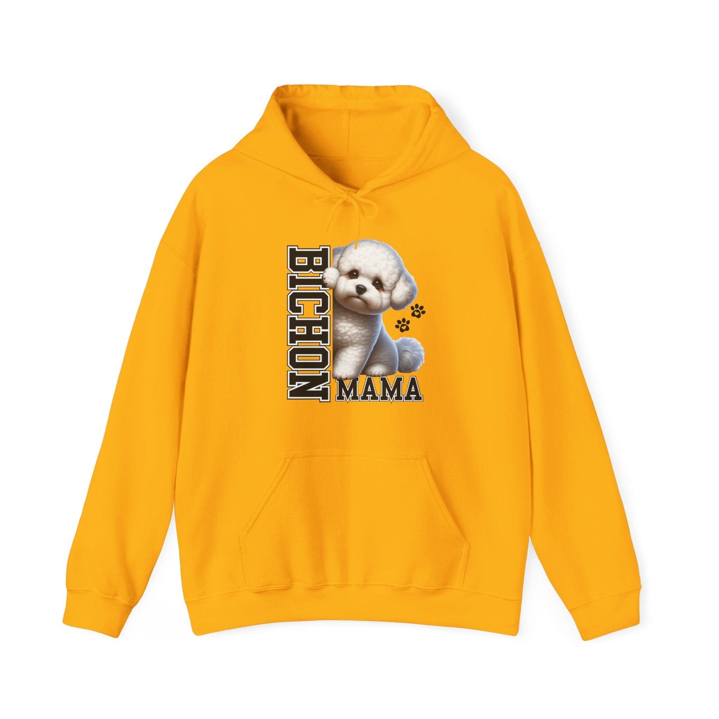 Bichon Frise Mama Hooded Sweatshirt Hoodie Gold / S