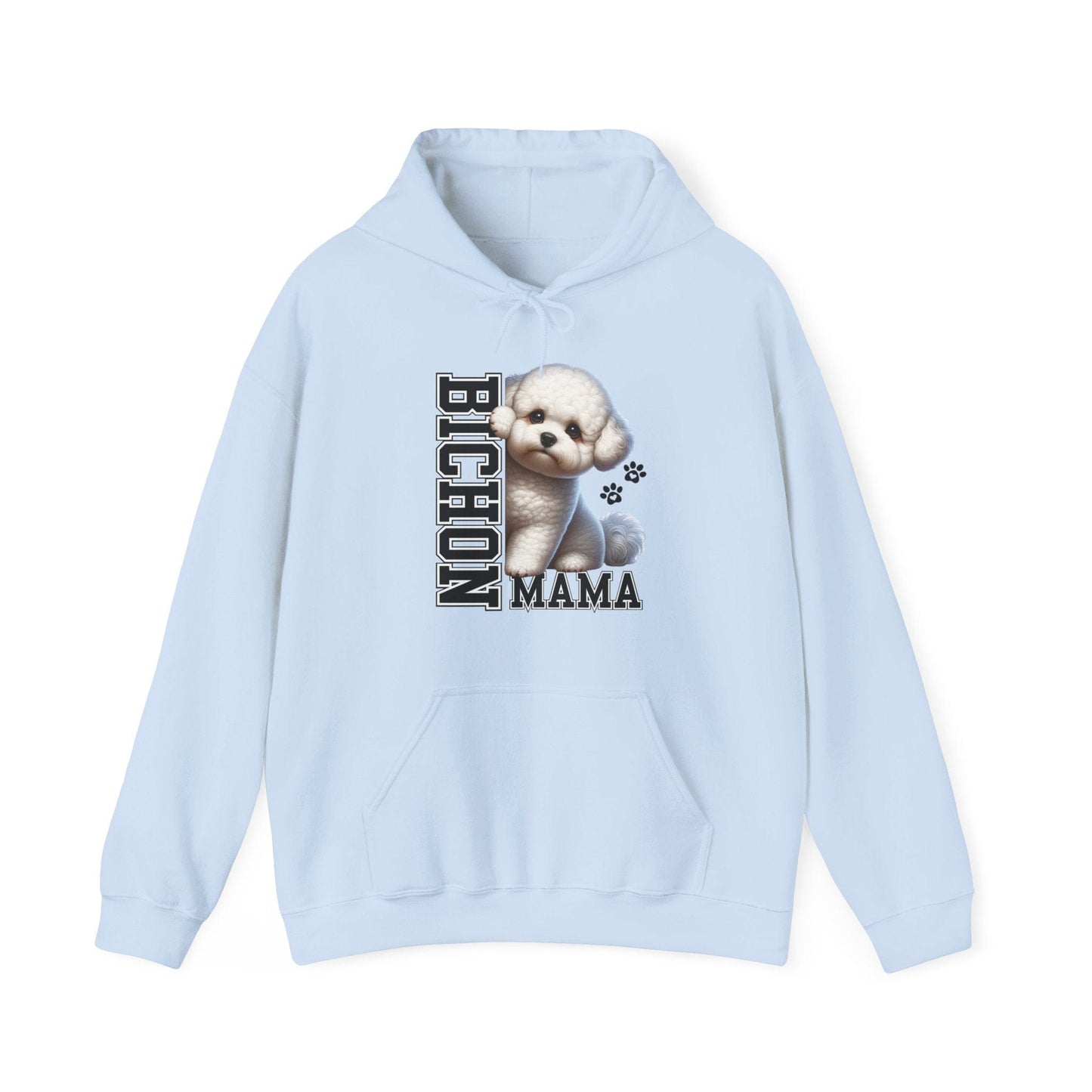 Bichon Frise Mama Hooded Sweatshirt Hoodie Light Blue / S