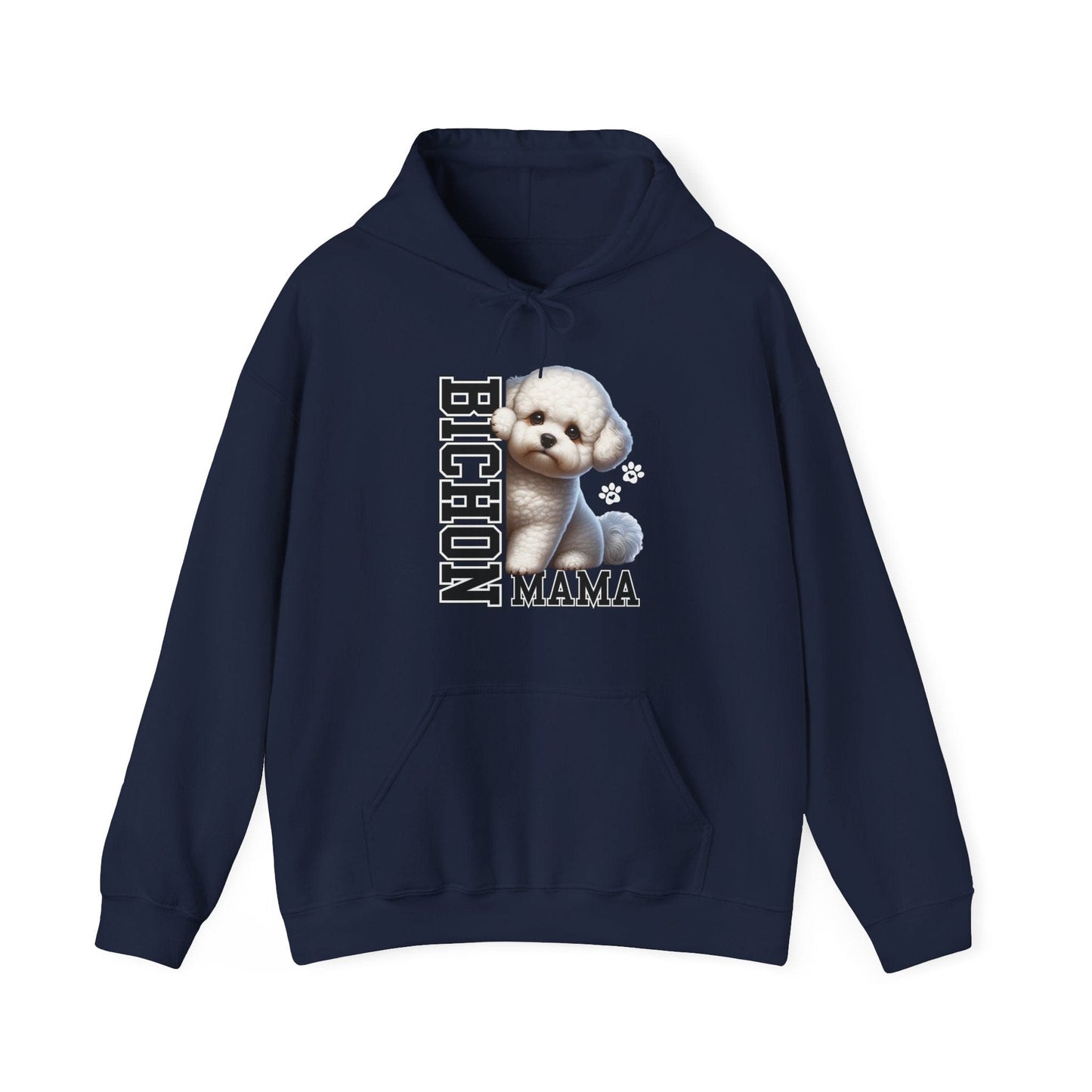 Bichon Frise Mama Hooded Sweatshirt Hoodie Navy / S