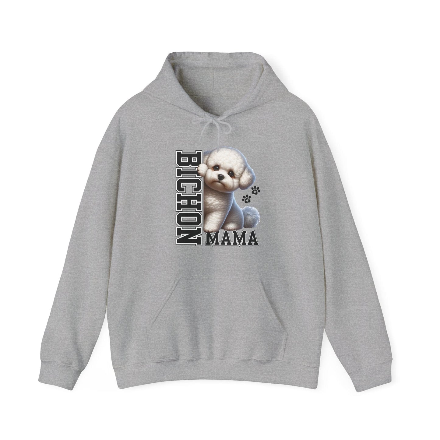 Bichon Frise Mama Hooded Sweatshirt Hoodie Sport Grey / S