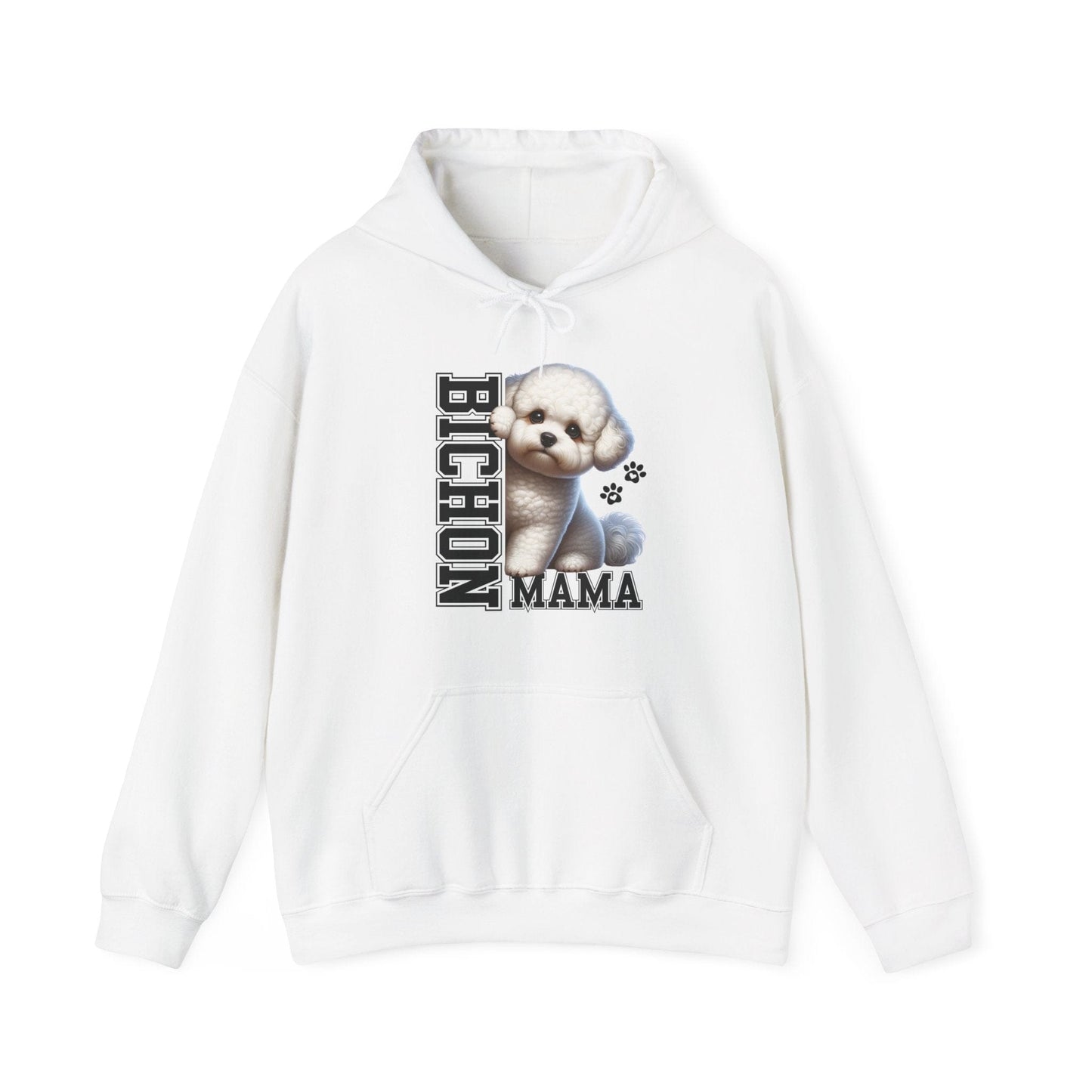 Bichon Frise Mama Hooded Sweatshirt Hoodie White / S