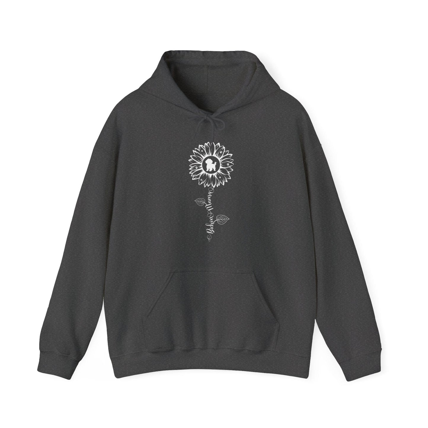 Bichon Mama Sunflower Hoodie Hoodie Dark Heather / S