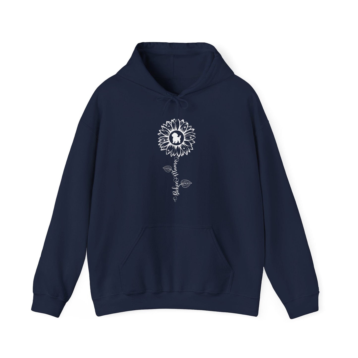 Bichon Mama Sunflower Hoodie Hoodie Navy / S