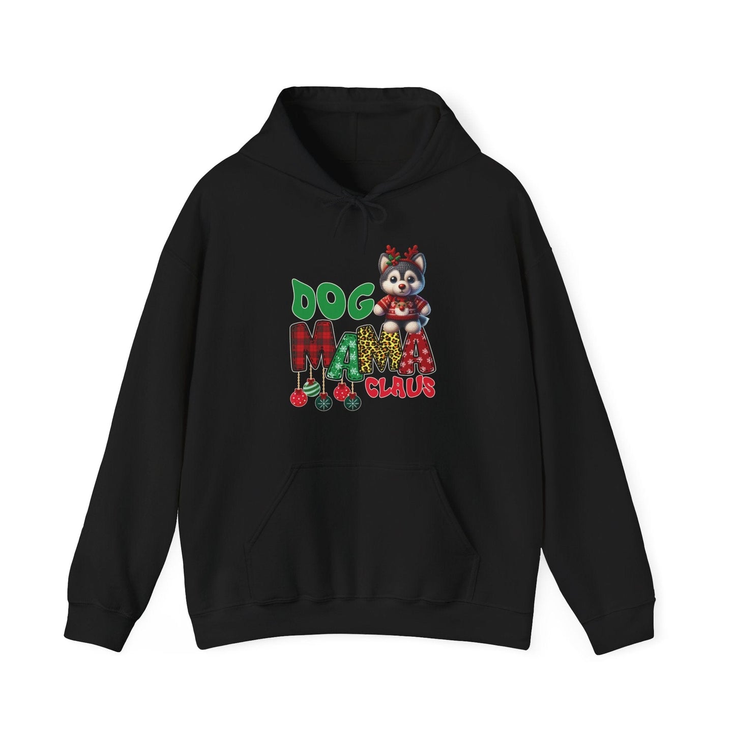 Husky Mama Claus Hoodie Hoodie Black / S