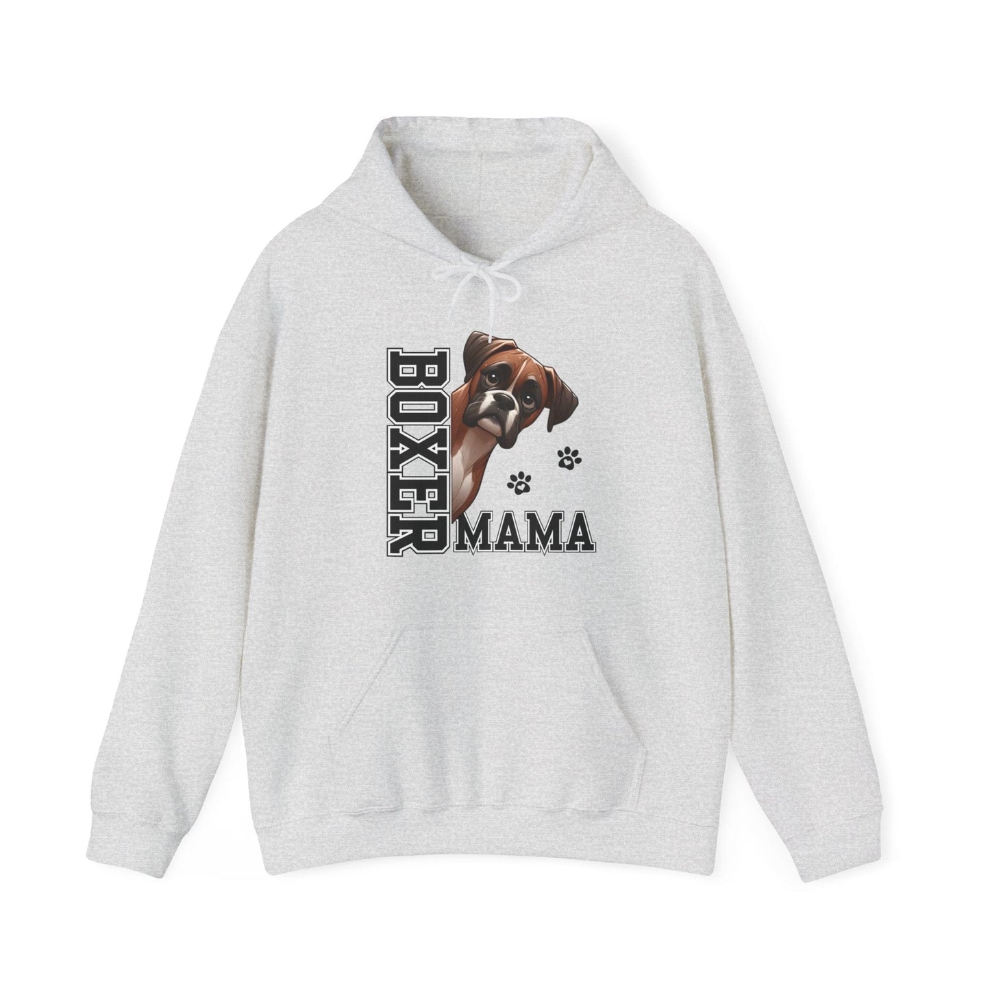 Boxer Mama Hooded Sweatshirt Hoodie Ash / S