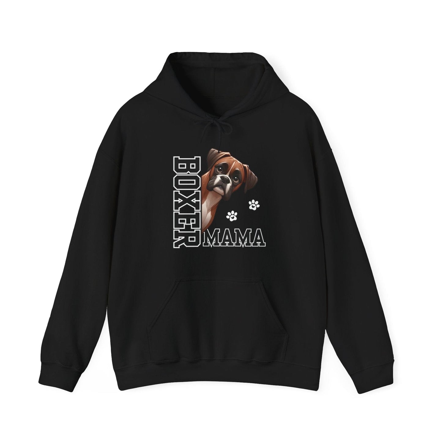 Boxer Mama Hooded Sweatshirt Hoodie Black / S