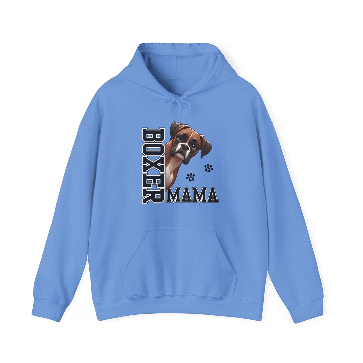 Boxer Mama Hooded Sweatshirt Hoodie Carolina Blue / S