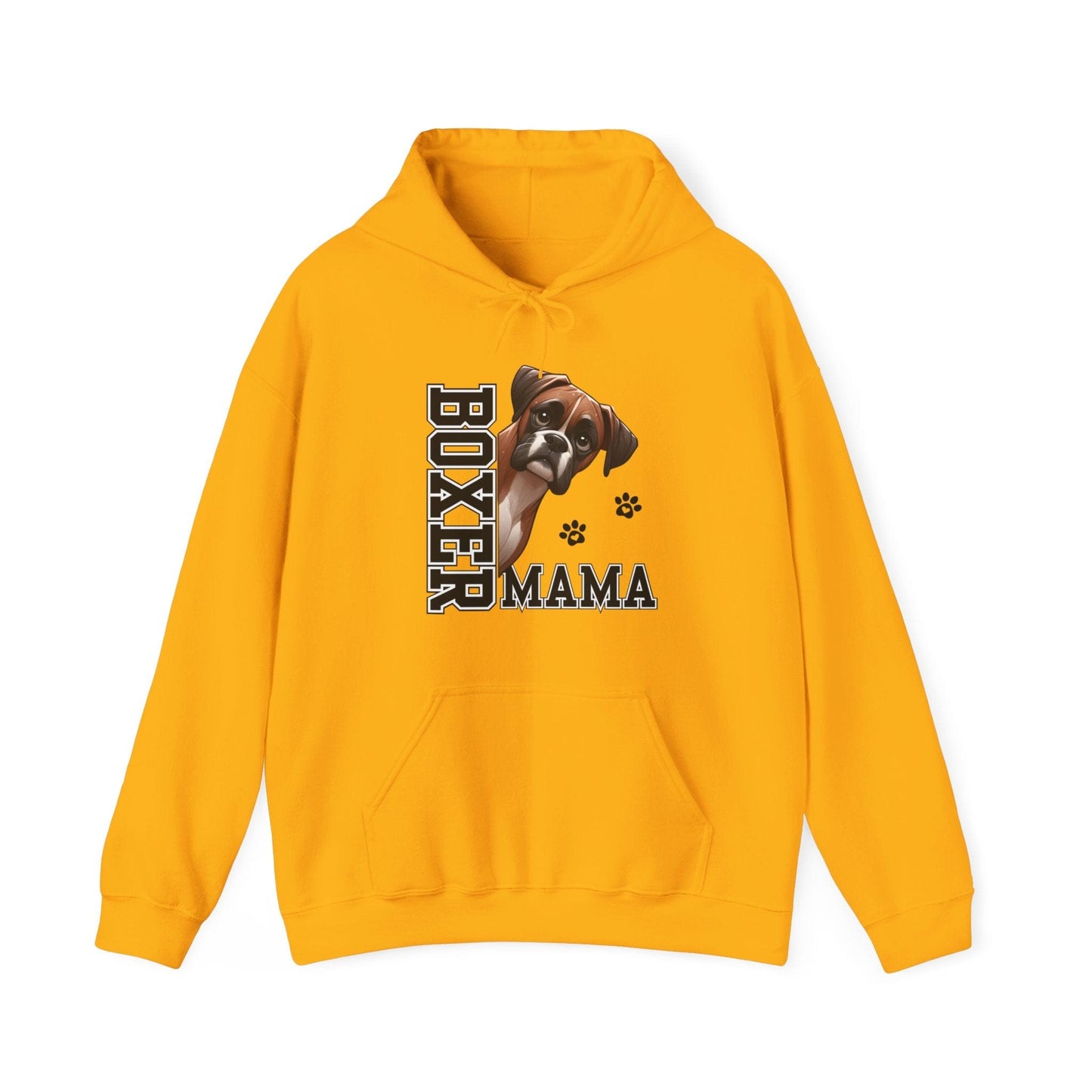Boxer Mama Hooded Sweatshirt Hoodie Gold / S