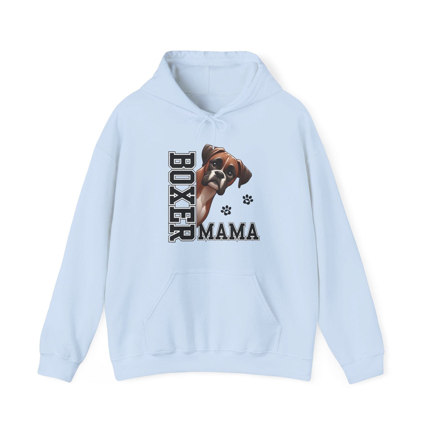 Boxer Mama Hooded Sweatshirt Hoodie Light Blue / S