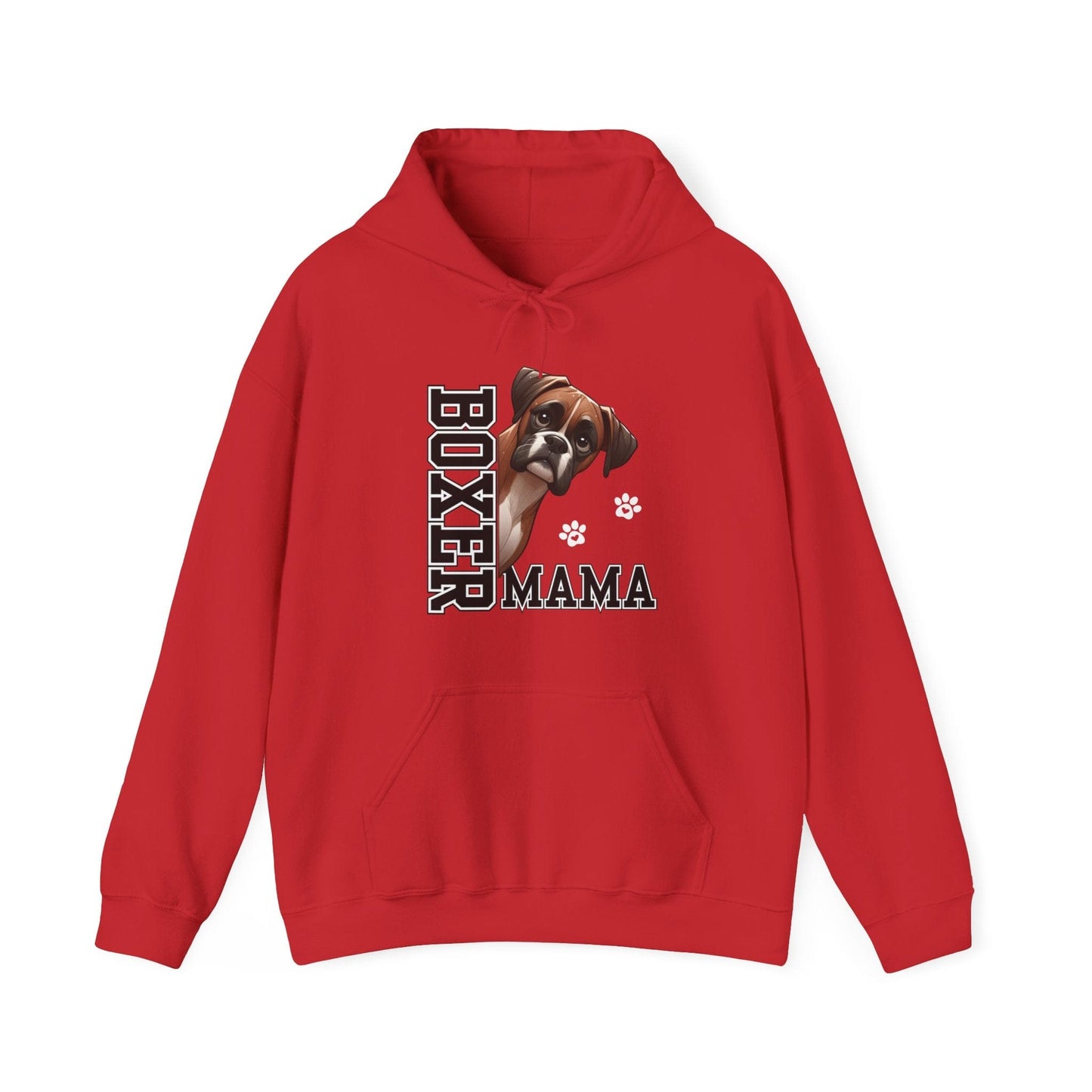 Boxer Mama Hooded Sweatshirt Hoodie Red / S