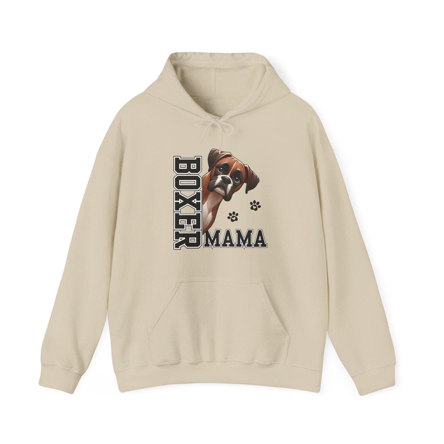 Boxer Mama Hooded Sweatshirt Hoodie Sand / S