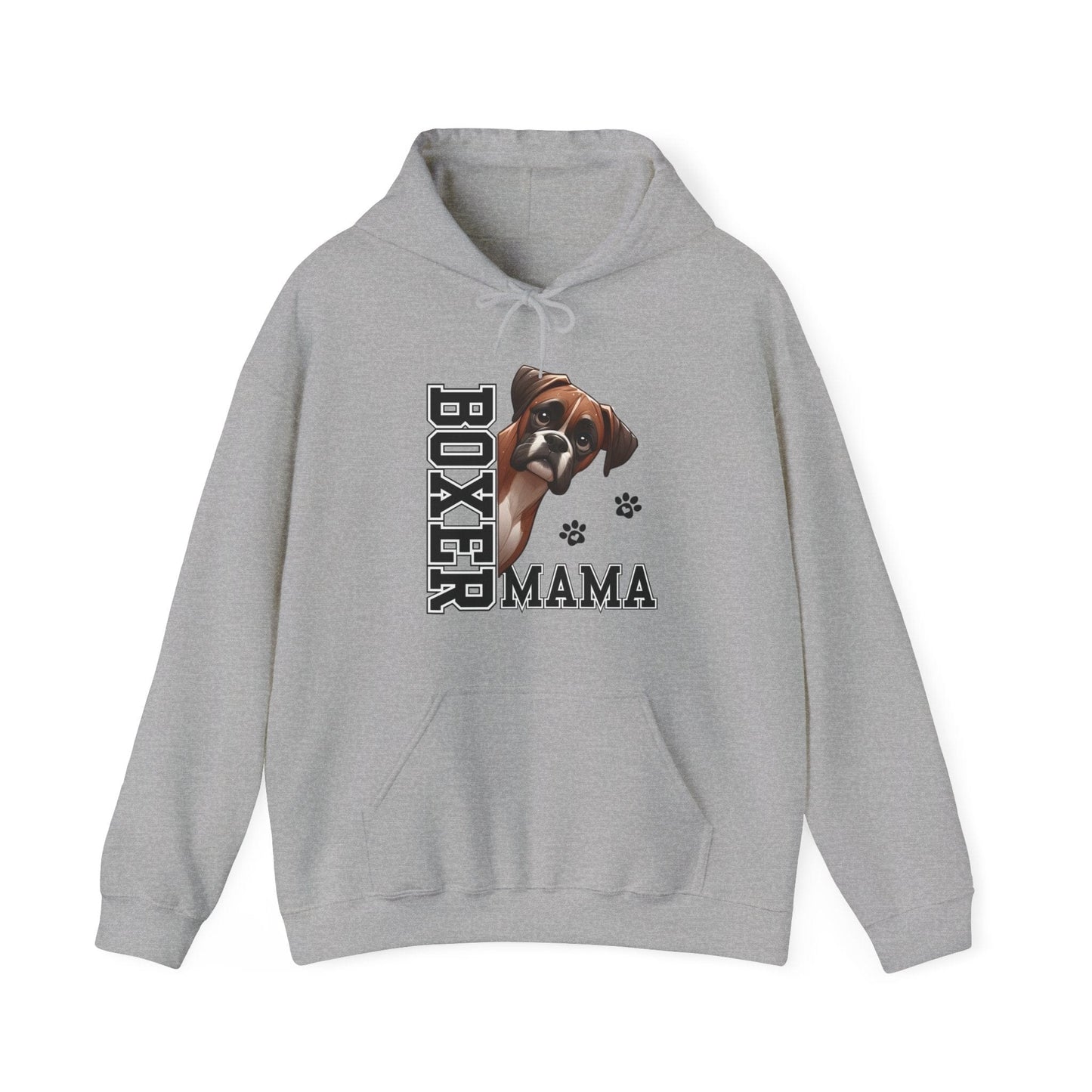 Boxer Mama Hooded Sweatshirt Hoodie Sport Grey / S