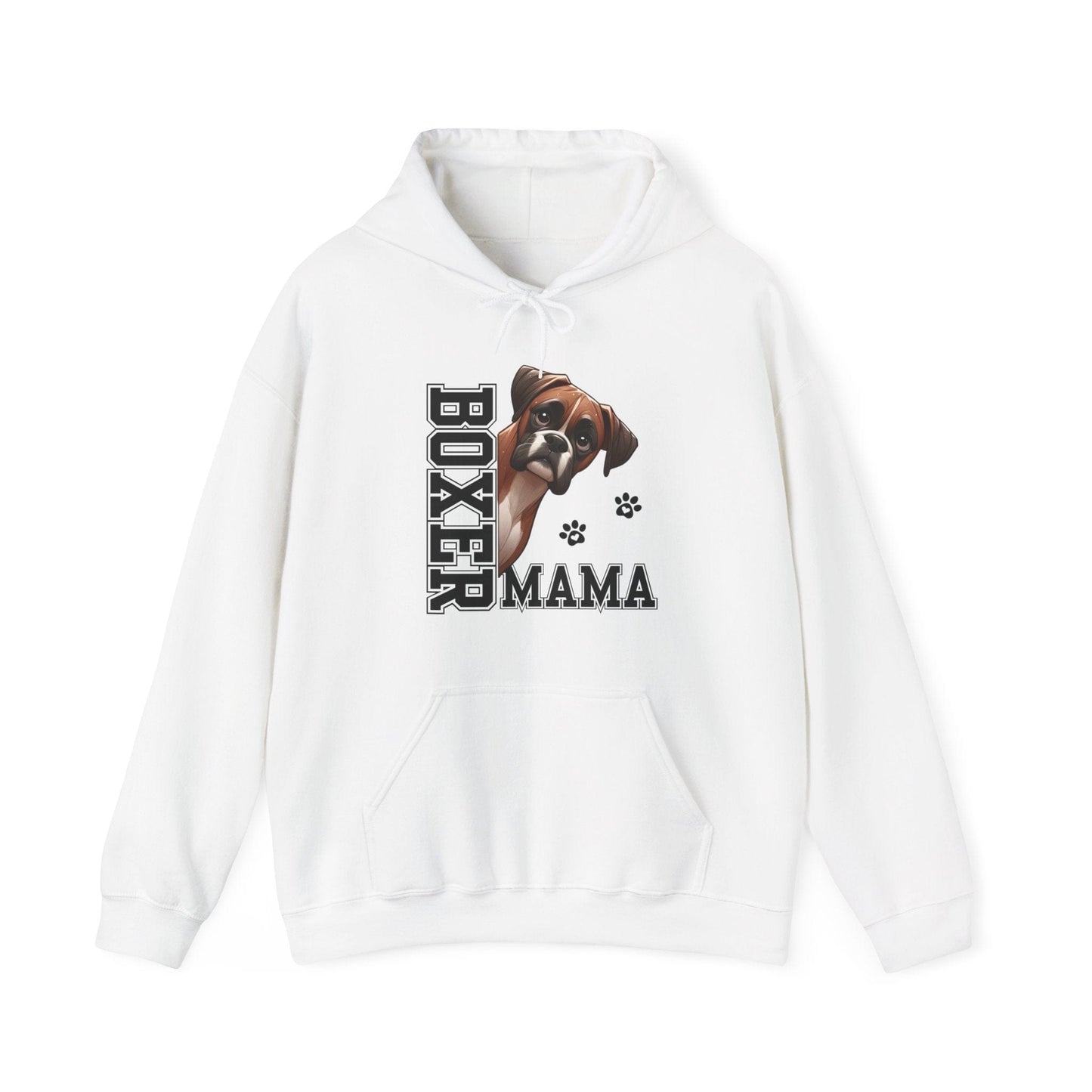 Boxer Mama Hooded Sweatshirt Hoodie White / S