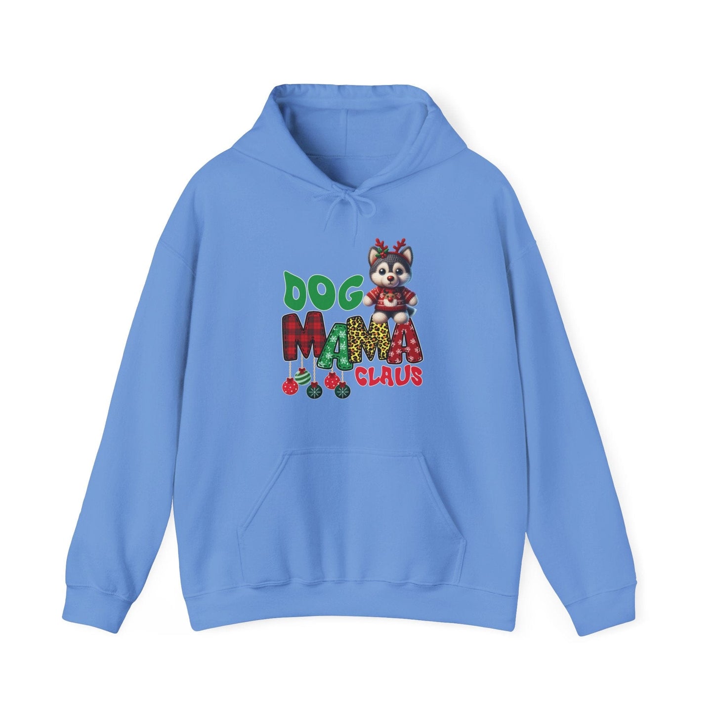 Husky Mama Claus Hoodie Hoodie Carolina Blue / S