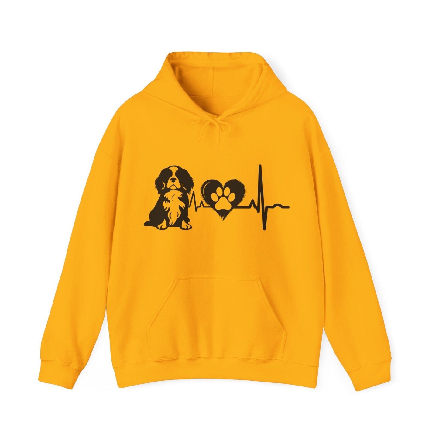 Cavalier Love Outline Graphic Hoodie Hoodie Gold / S