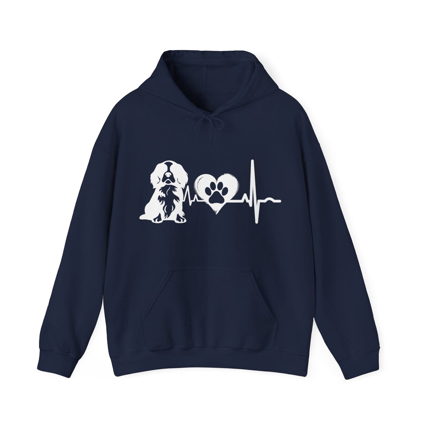 Cavalier Love Outline Graphic Hoodie Hoodie Navy / S
