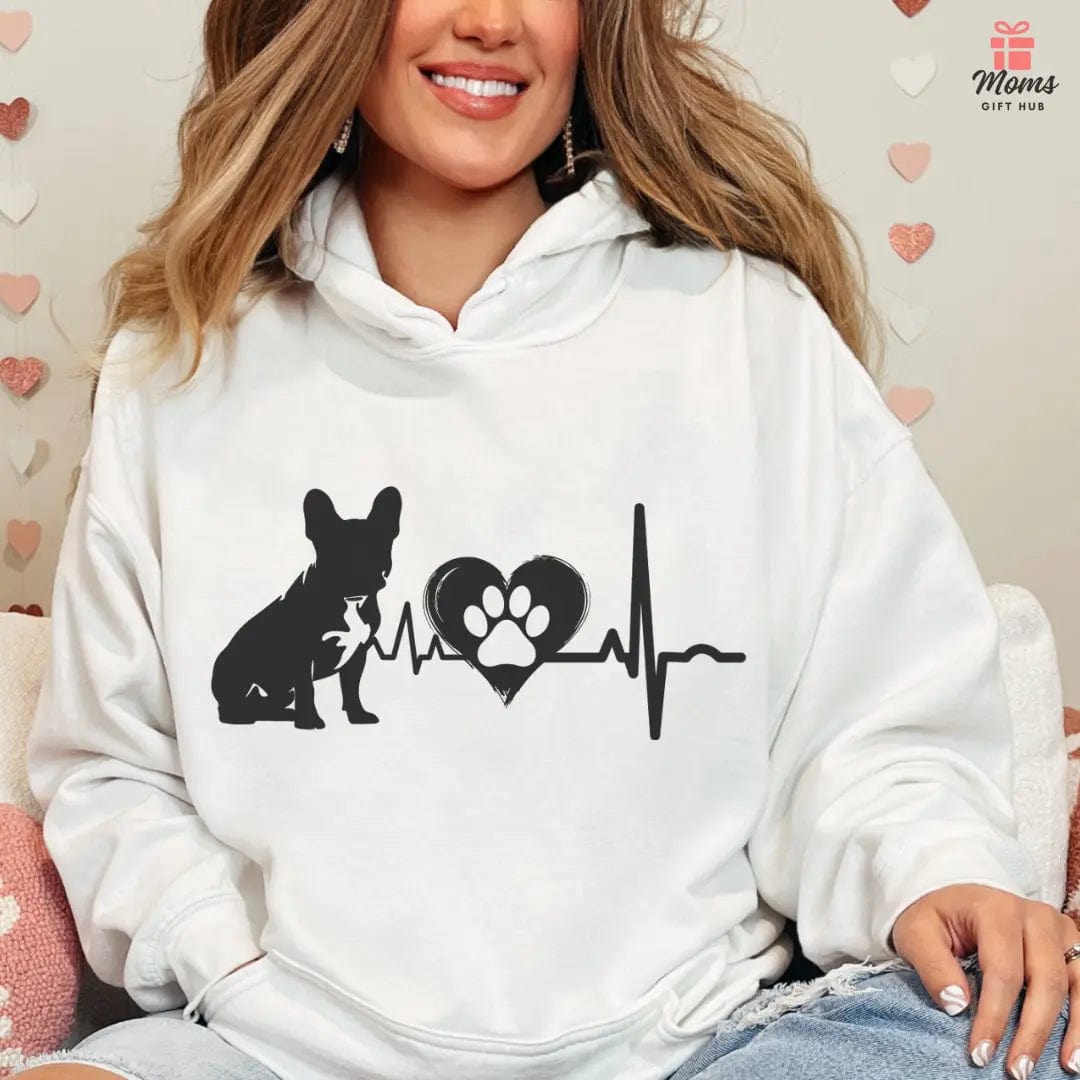 Frenchie Love Outline Graphic Hoodie Hoodie