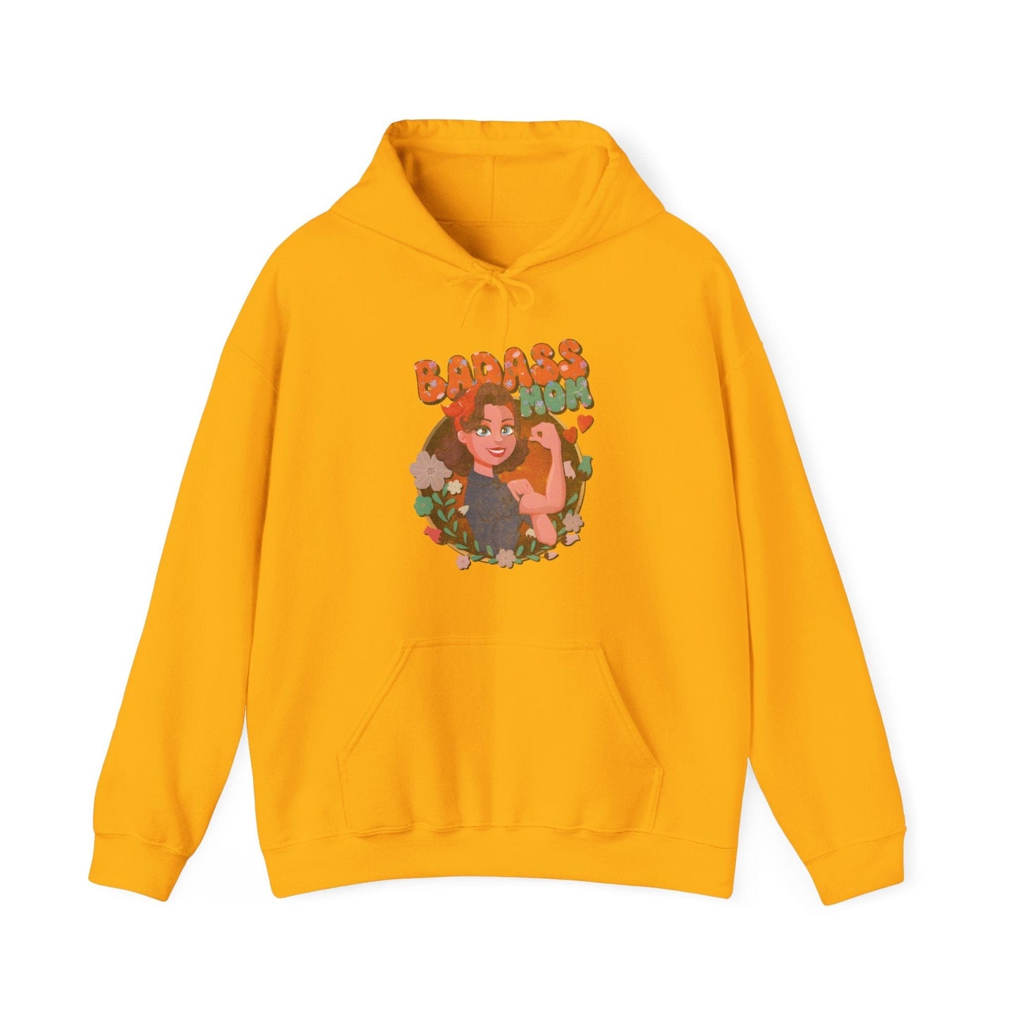 Badass Mom Vintage Vibes Hoodie Hoodie Gold / S