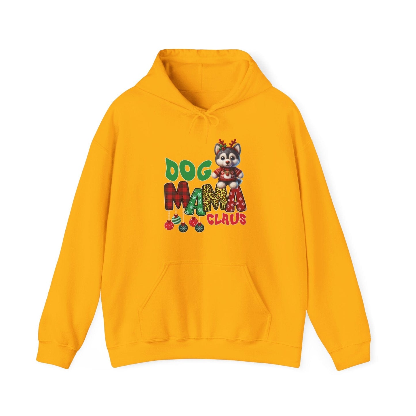Husky Mama Claus Hoodie Hoodie Gold / S