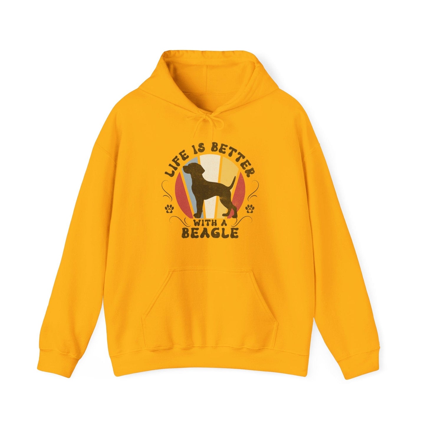 Life is Better With a Beagle Hooded Sweatshirt Hoodie Gold / S