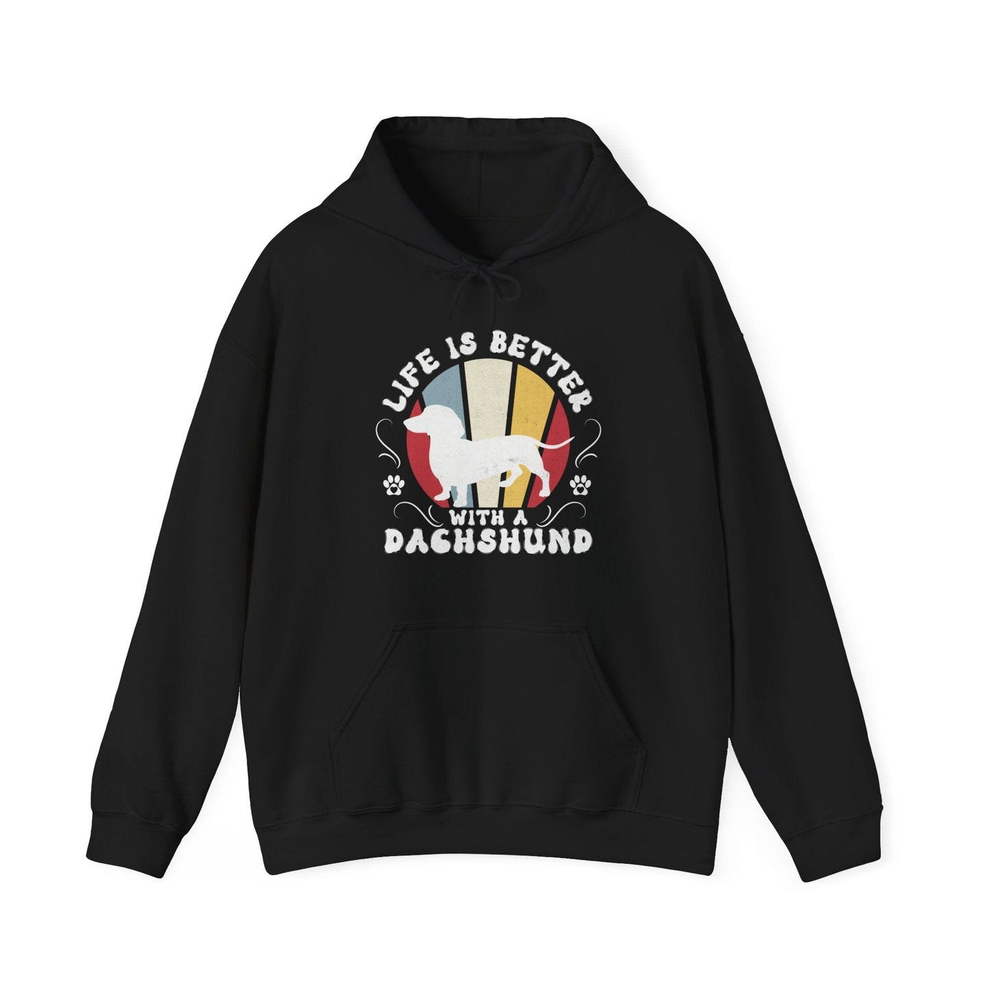 Life is Better With a Dachshund Hooded Sweatshirt Hoodie Black / S