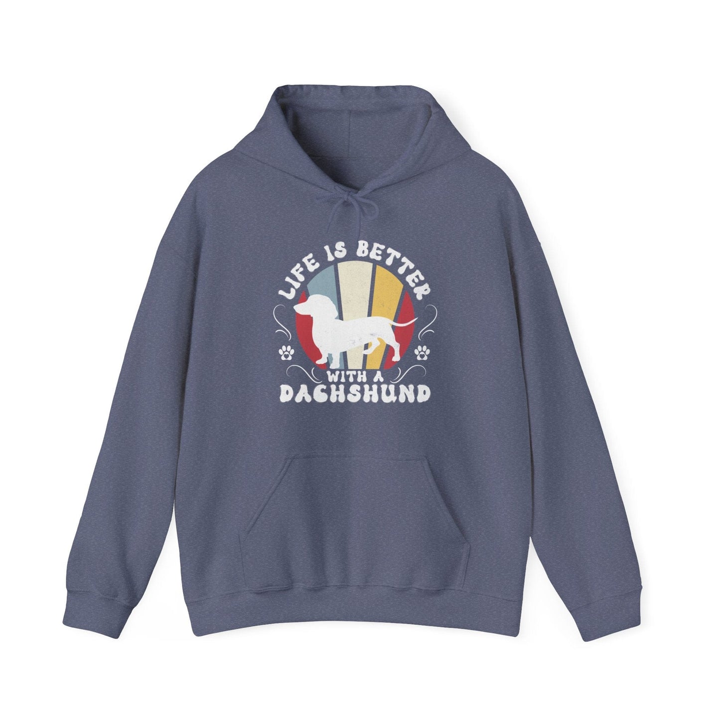 Life is Better With a Dachshund Hooded Sweatshirt Hoodie Heather Navy / S