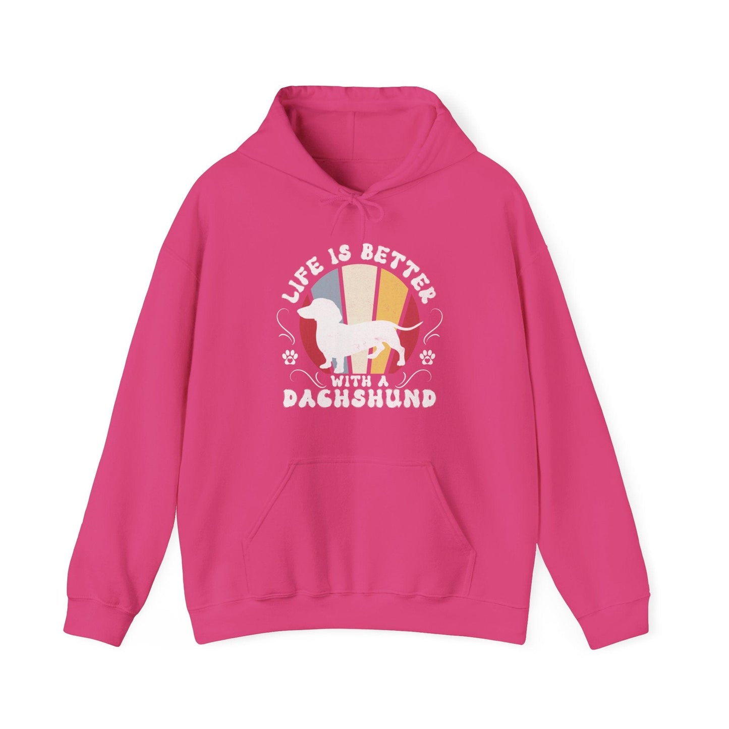 Life is Better With a Dachshund Hooded Sweatshirt Hoodie Heliconia / S