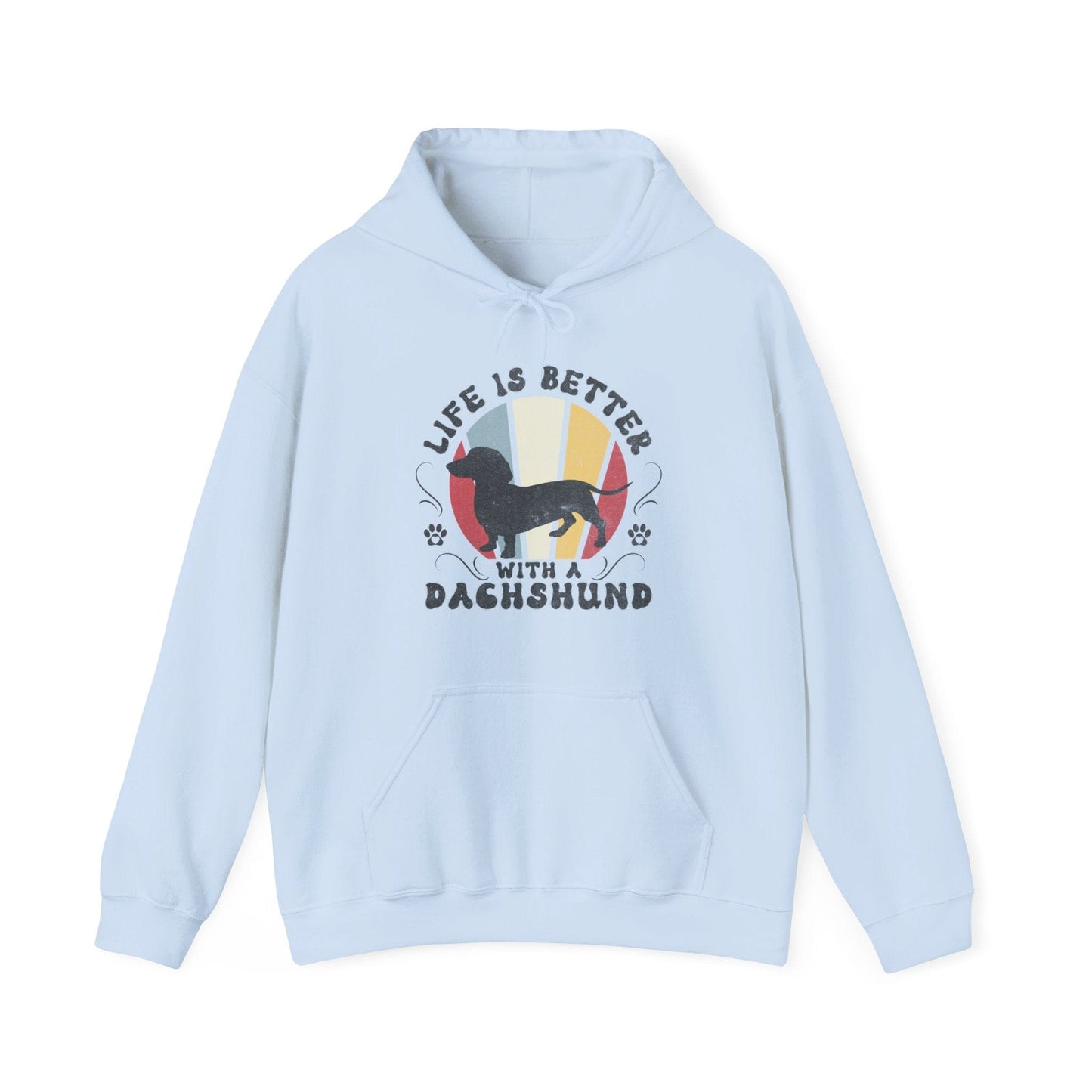 Life is Better With a Dachshund Hooded Sweatshirt Hoodie Light Blue / S