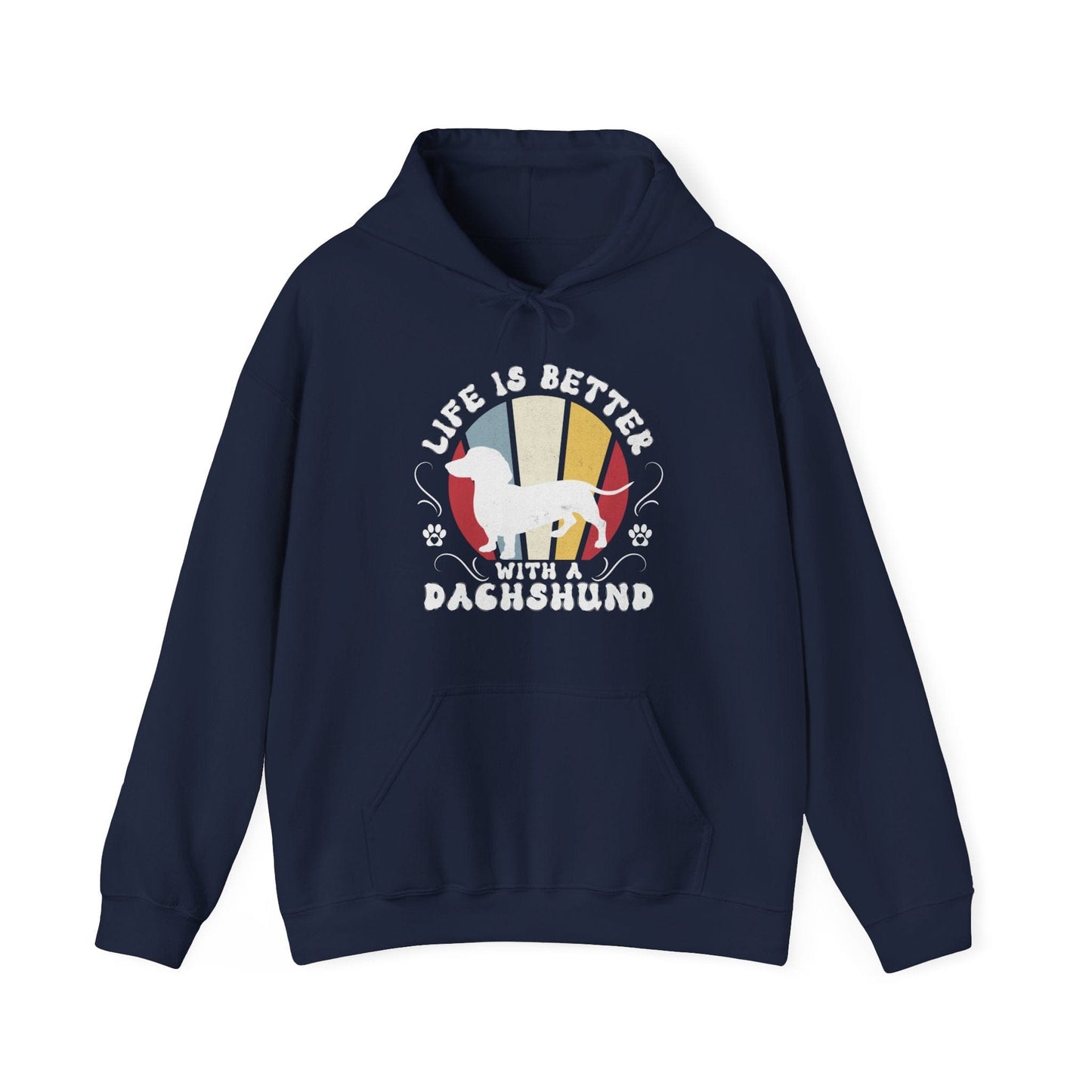 Life is Better With a Dachshund Hooded Sweatshirt Hoodie Navy / S
