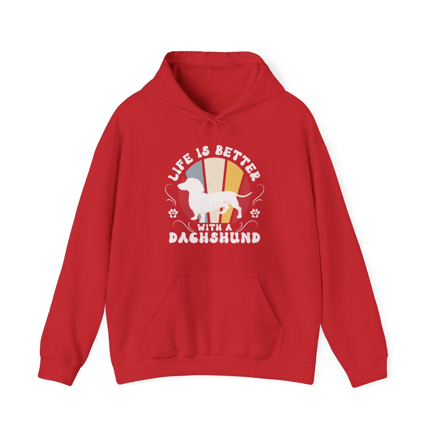 Life is Better With a Dachshund Hooded Sweatshirt Hoodie Red / S