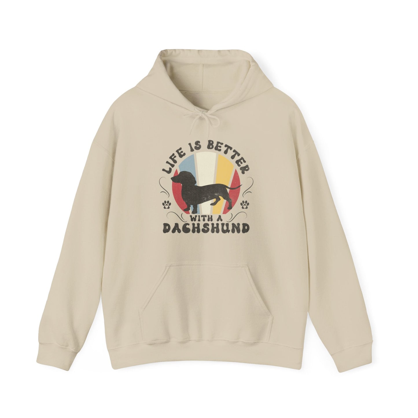 Life is Better With a Dachshund Hooded Sweatshirt Hoodie Sand / S