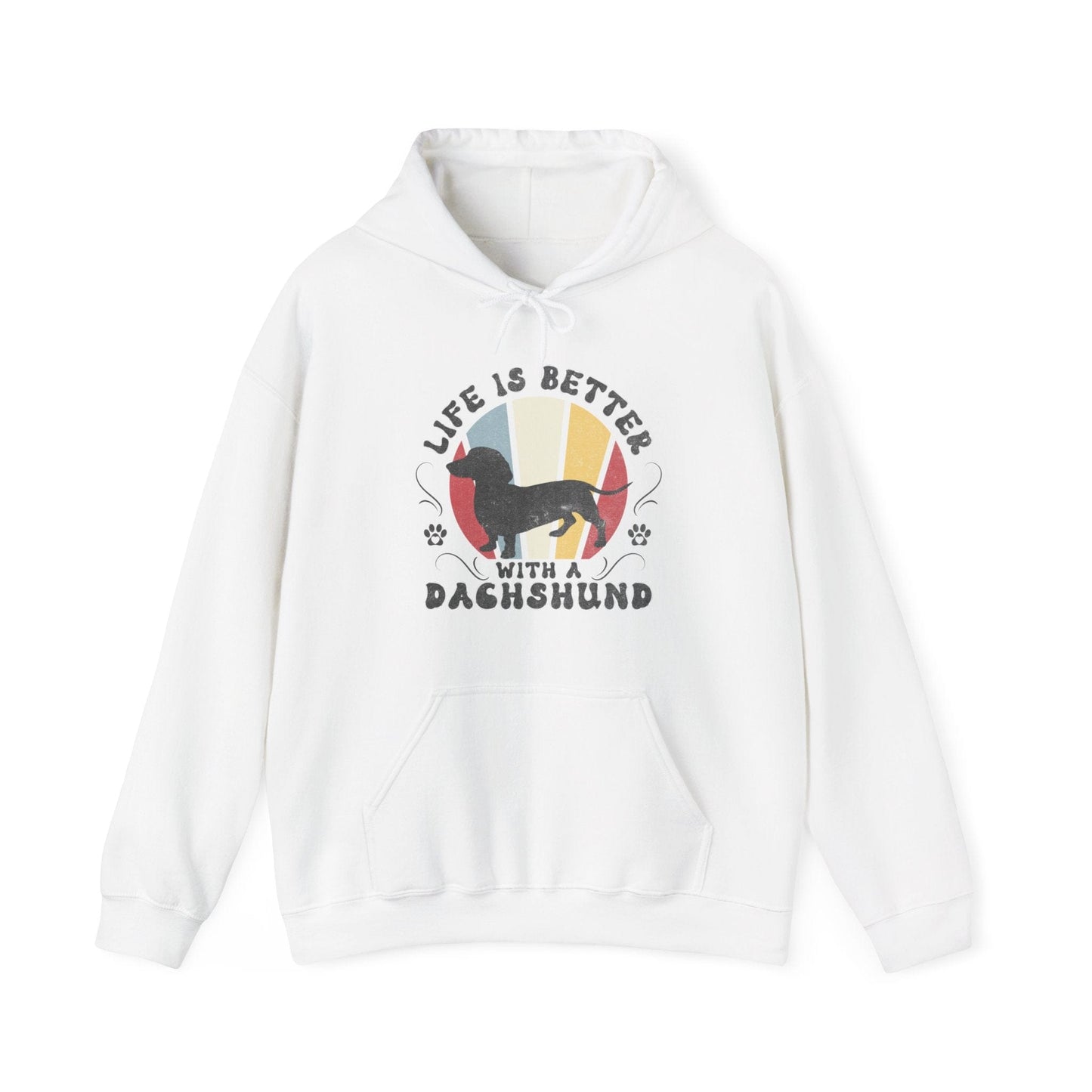 Life is Better With a Dachshund Hooded Sweatshirt Hoodie White / S