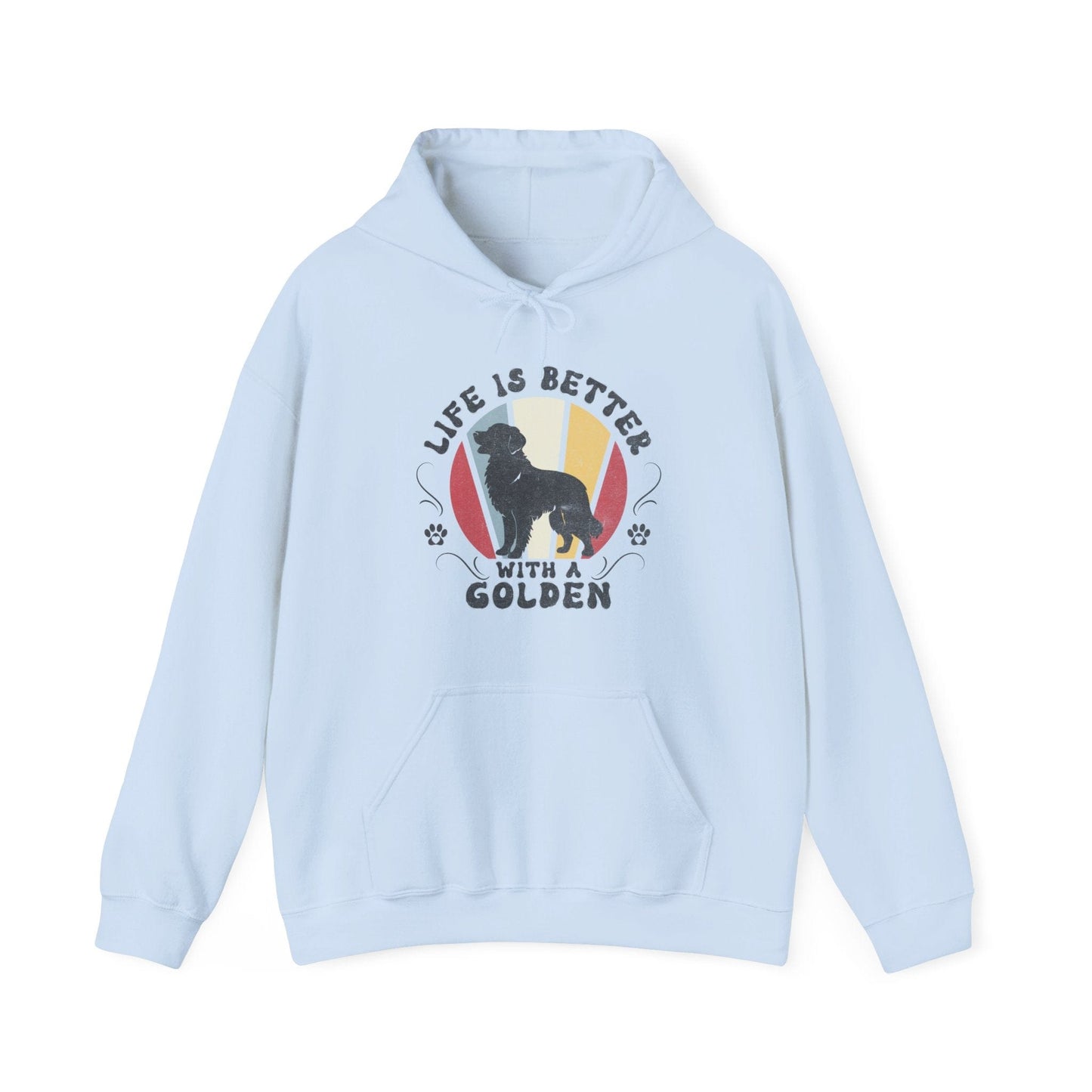 Life is Better With a Golden Hooded Sweatshirt Hoodie Light Blue / S