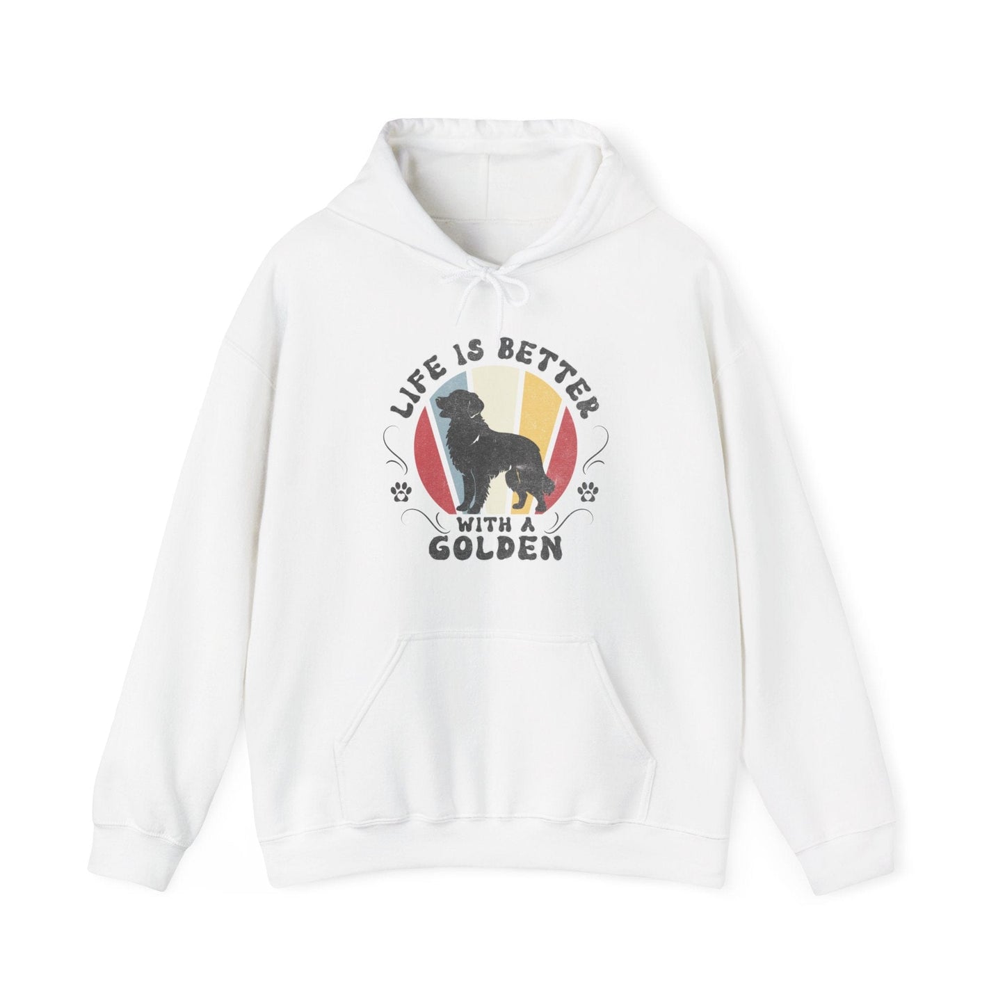 Life is Better With a Golden Hooded Sweatshirt Hoodie White / S