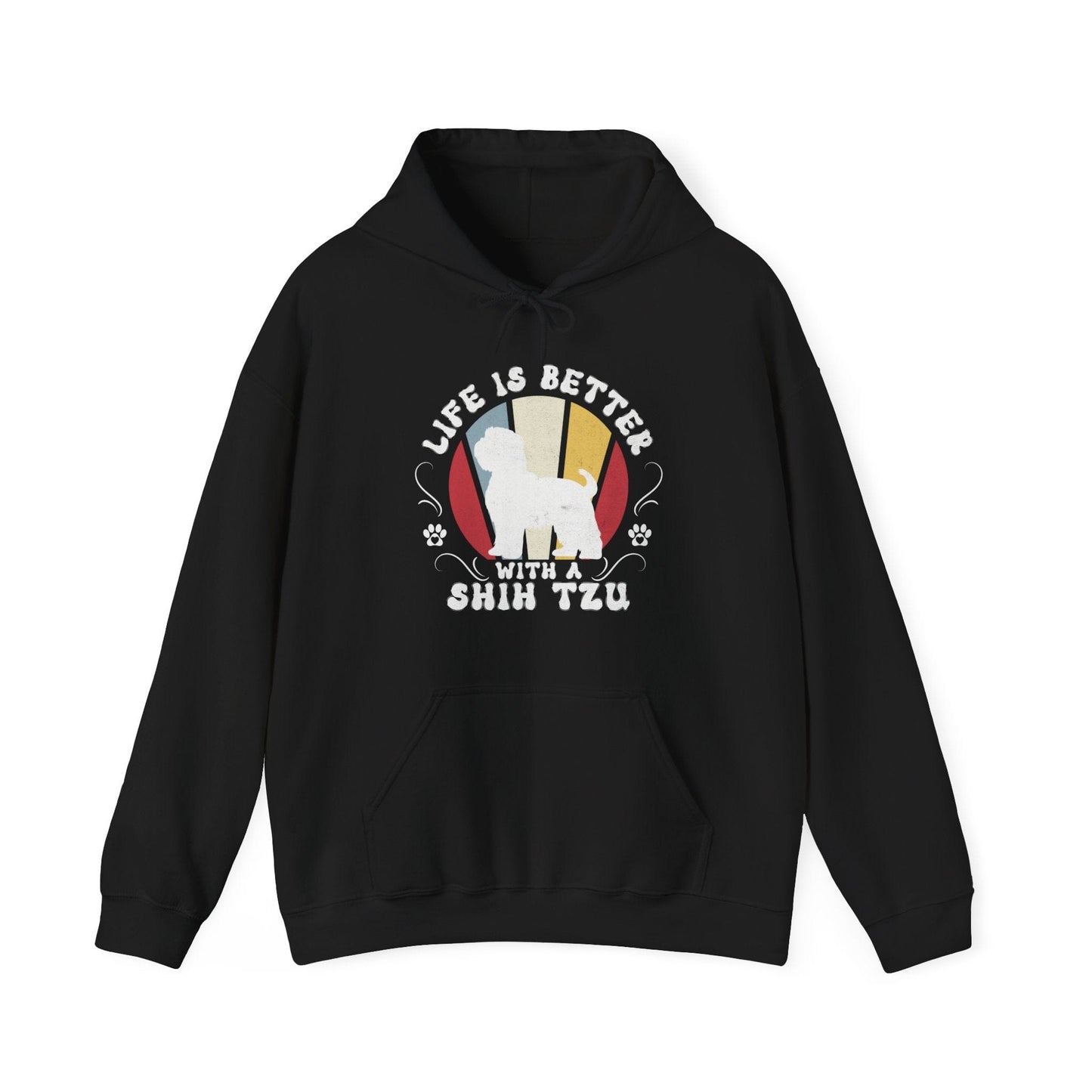 Life is Better With a Shih Tzu Hooded Sweatshirt Hoodie Black / S