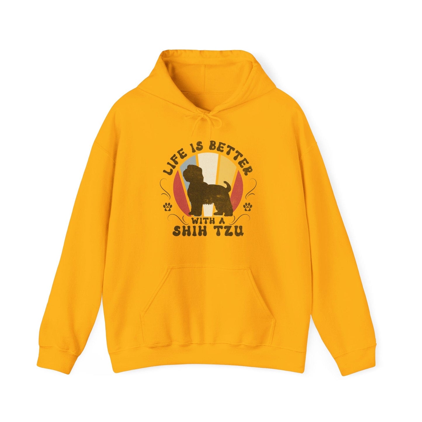 Life is Better With a Shih Tzu Hooded Sweatshirt Hoodie Gold / S