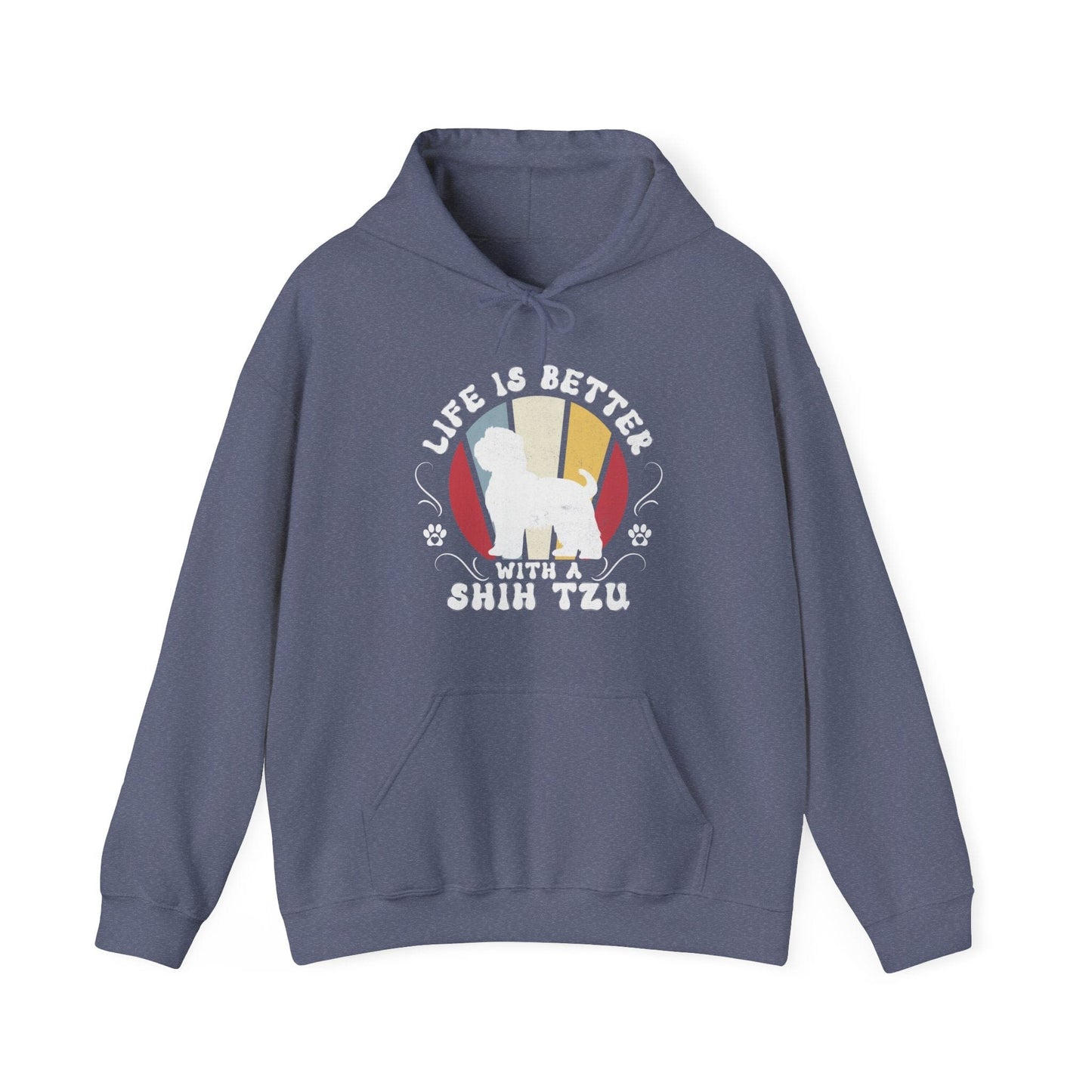 Life is Better With a Shih Tzu Hooded Sweatshirt Hoodie Heather Navy / S
