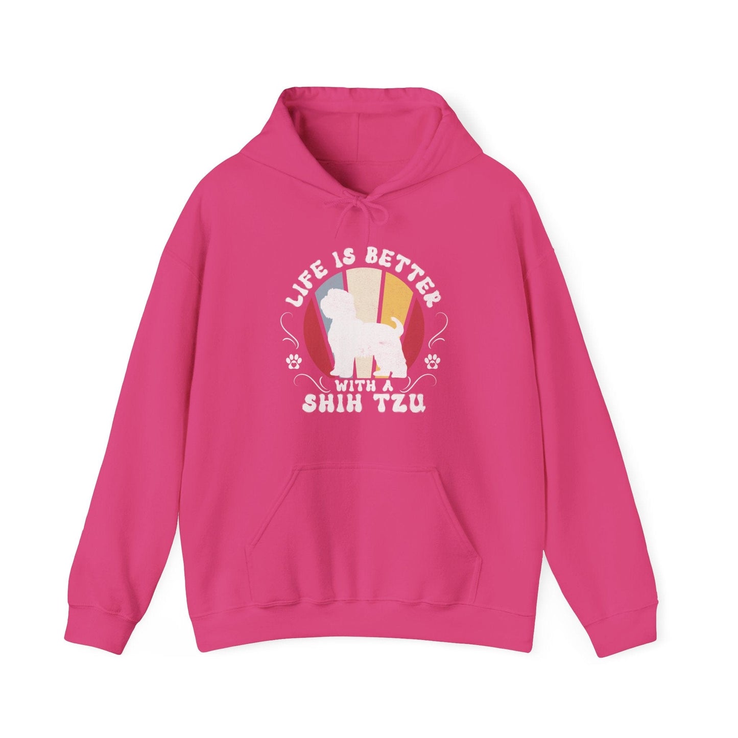 Life is Better With a Shih Tzu Hooded Sweatshirt Hoodie Heliconia / S