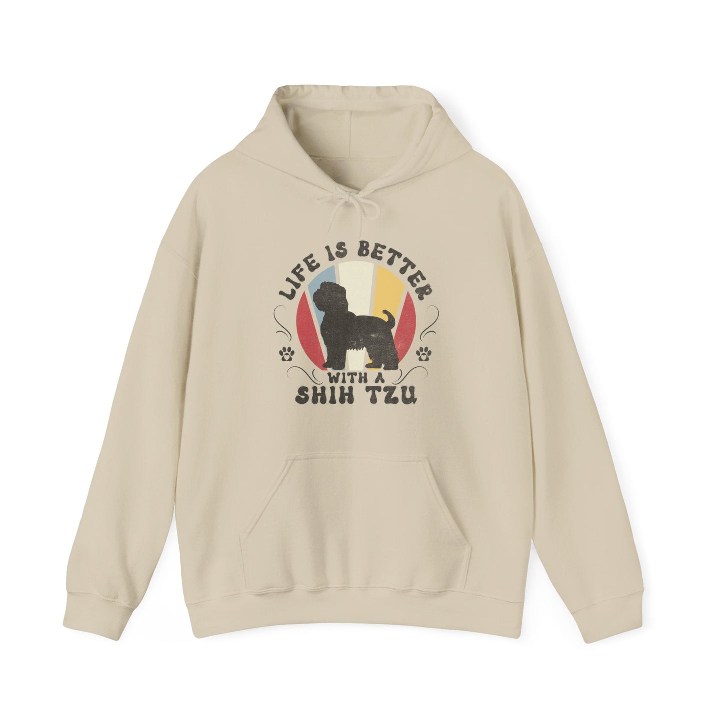 Life is Better With a Shih Tzu Hooded Sweatshirt Hoodie Sand / S
