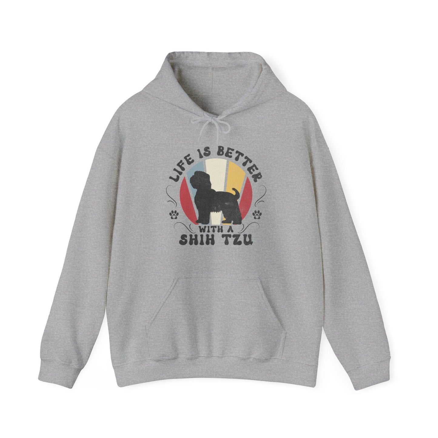 Life is Better With a Shih Tzu Hooded Sweatshirt Hoodie Sport Grey / S